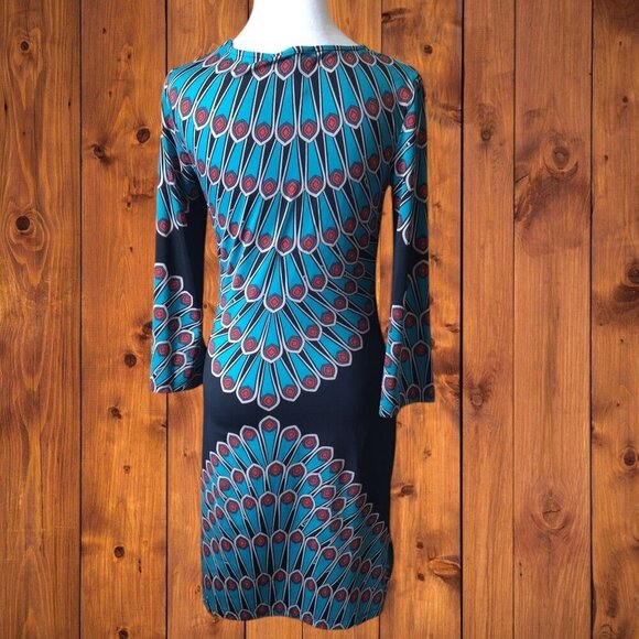 INTERNATIONAL CONCEPTS WOMEN'S XS MULTI-COLORED 3/4 SLEEVE DRESS COWL NECK - Picture 7 of 7